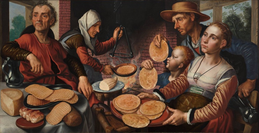 Pieter Aertsen (1508-1575), Still Life with Waffles and Pancakes. From Wikimedia Commons