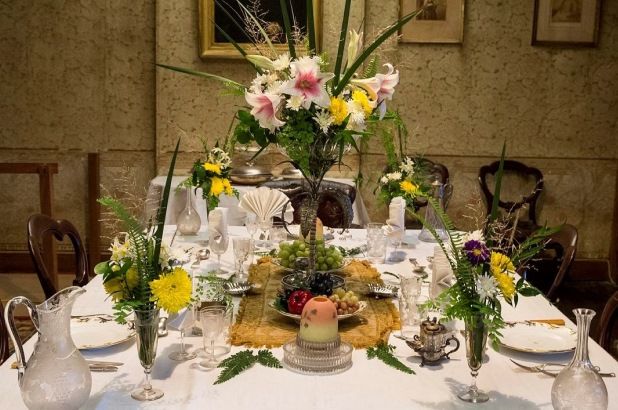 Centerpiece with Flowers and Fruit
